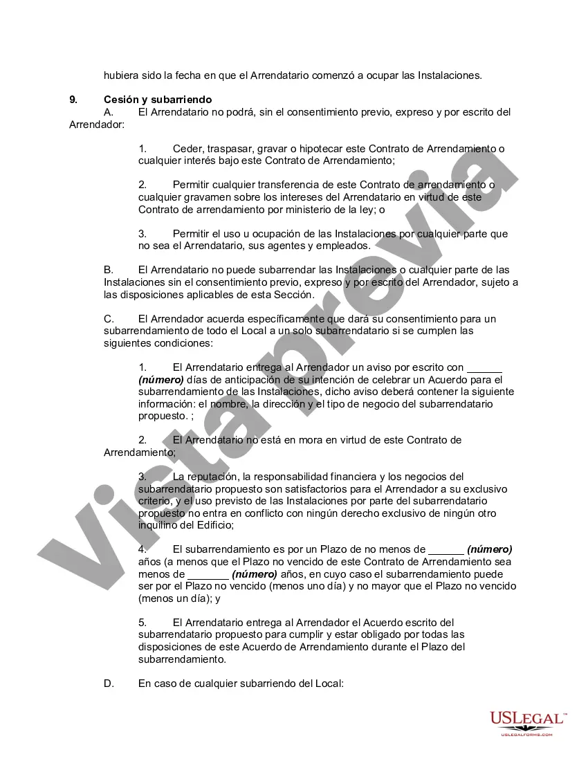 Preview Arrendamiento de espacio de oficina detallado con el arrendatario para pagar la parte prorrateada de los gastos