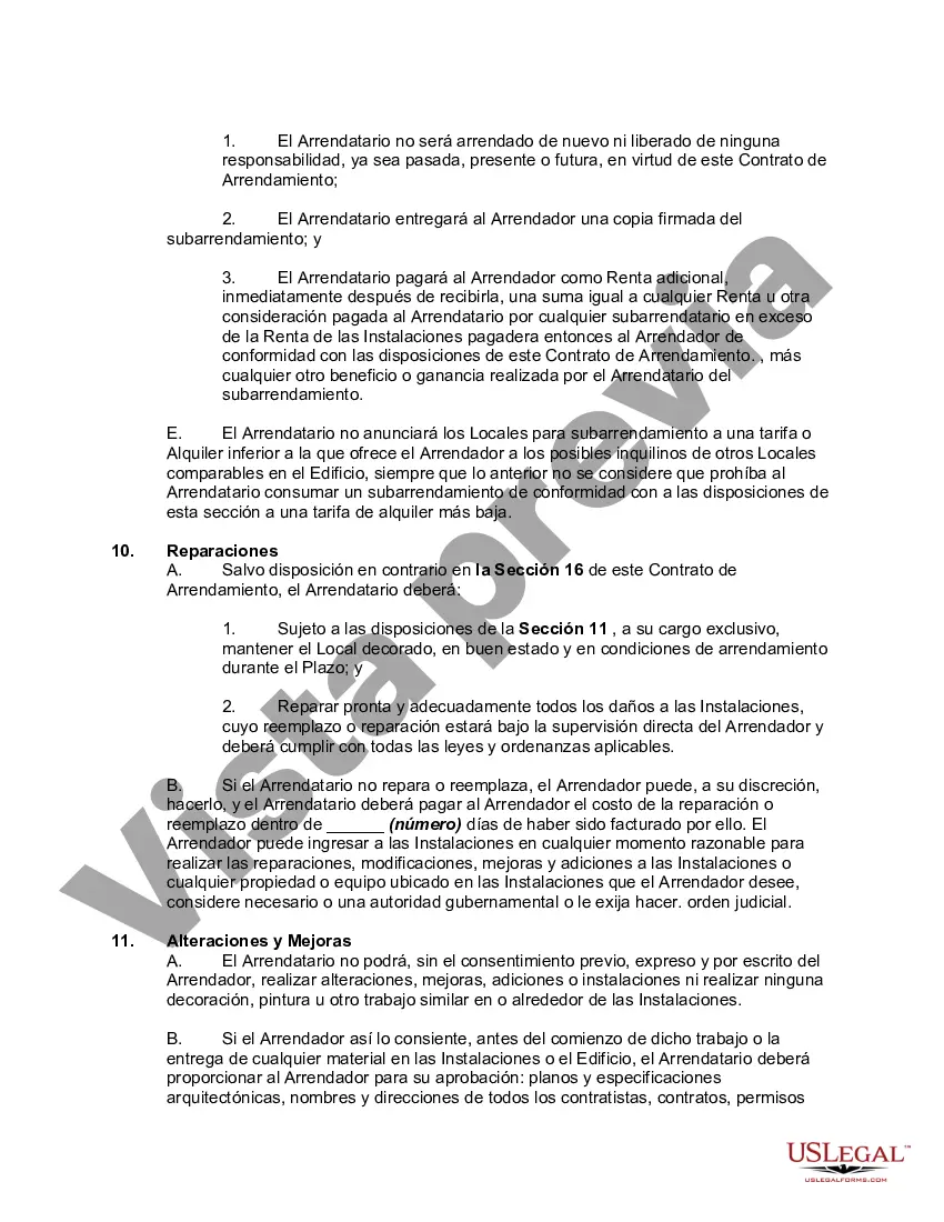 Preview Arrendamiento de espacio de oficina detallado con el arrendatario para pagar la parte prorrateada de los gastos