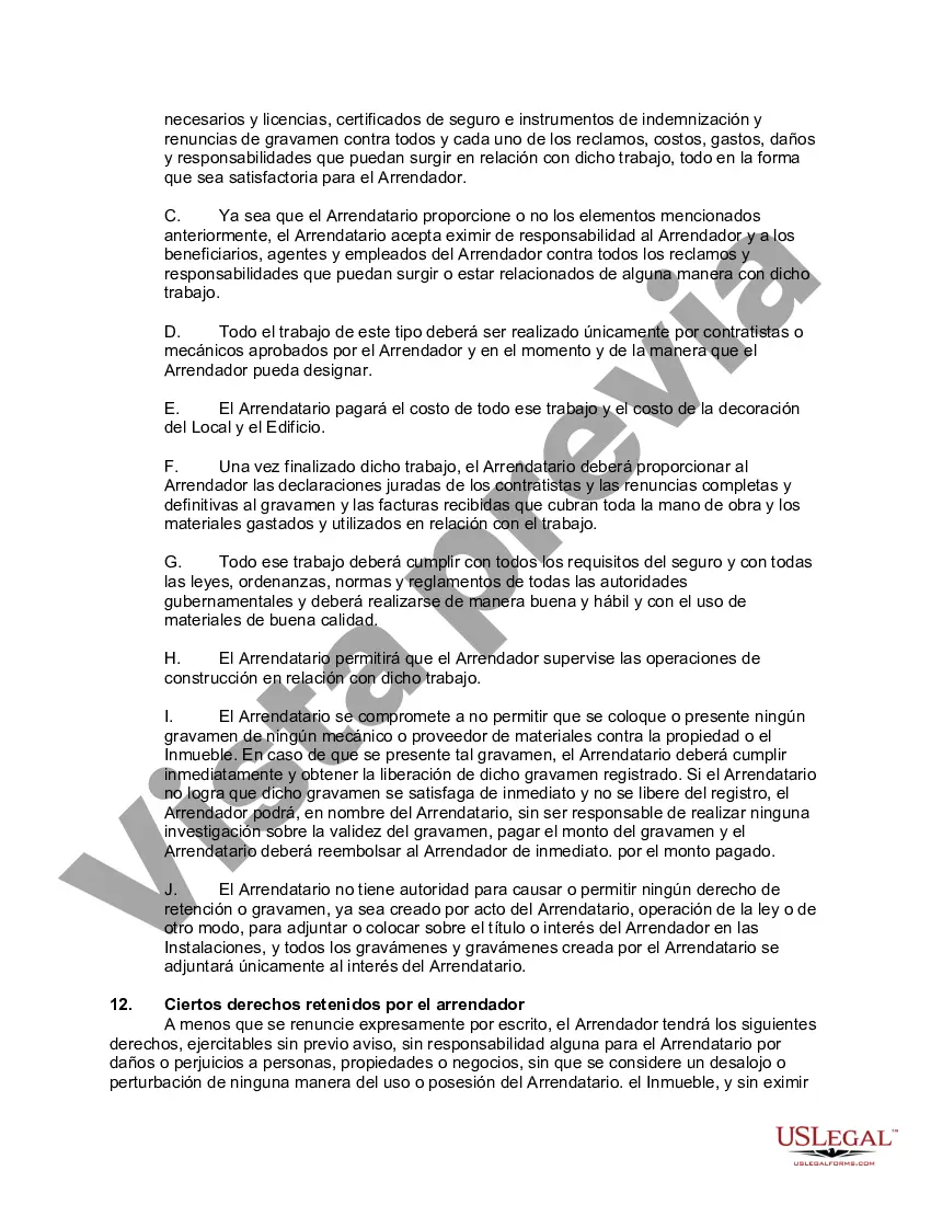 Preview Arrendamiento de espacio de oficina detallado con el arrendatario para pagar la parte prorrateada de los gastos