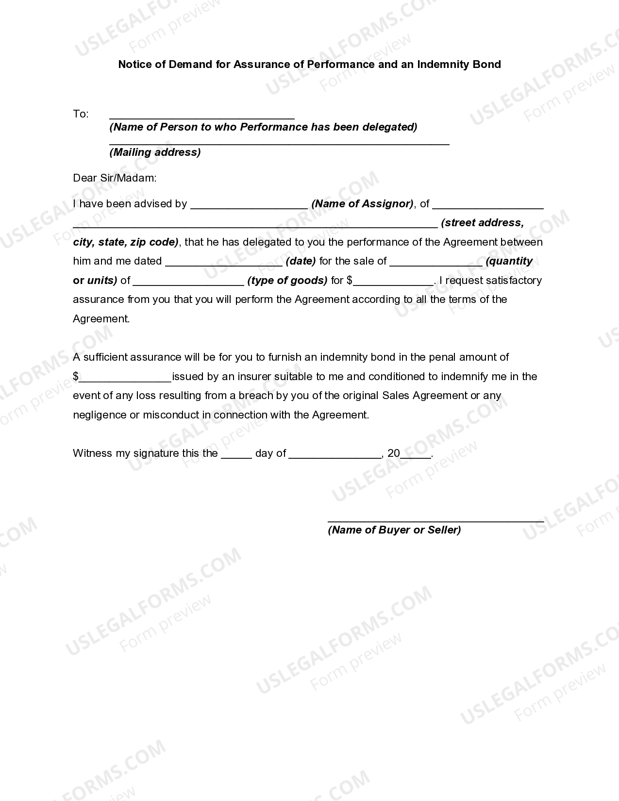 Indemnity Bond Form Pdf | US Legal Forms