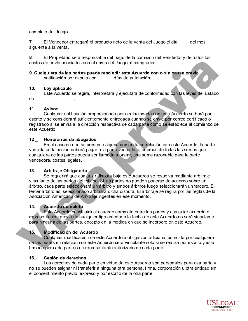 Preview Acuerdo con desarrollador de juegos en línea para vender juegos en línea