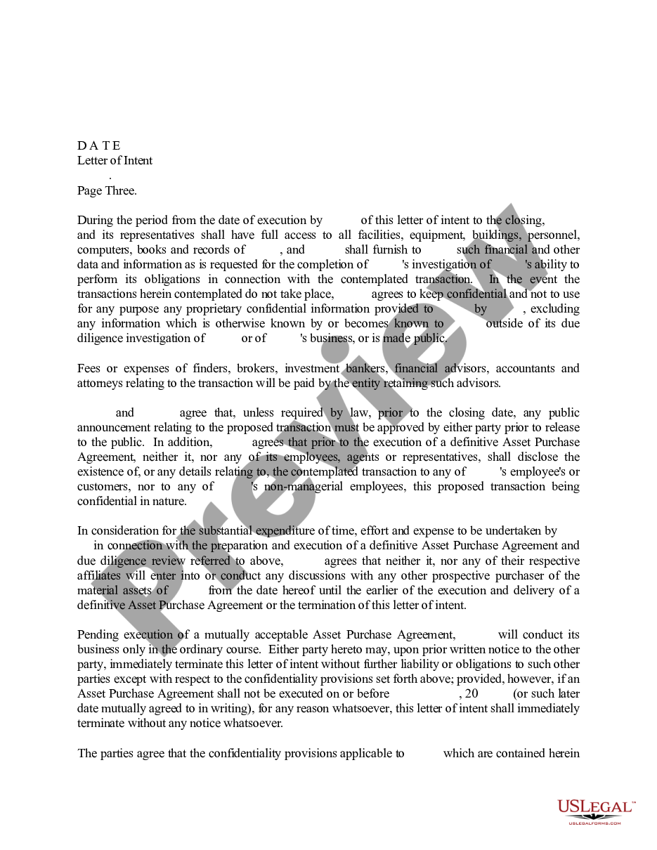 page 2 Sample Letter for Letter of Intent to Purchase preview