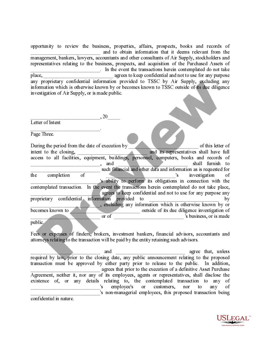 Get Sample Letter for Letter of Intent to Purchase Preview Sample Letter for Letter of Intent to Purchase