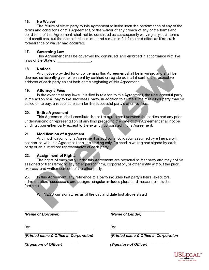 Preview Building Loan Agreement between Lender and Borrower