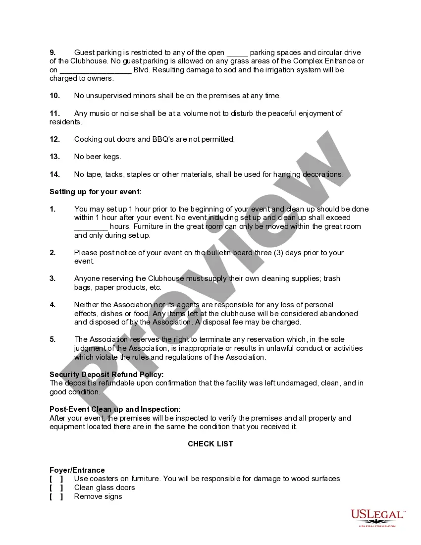 Get Application and Agreement for Clubhouse of Condominium Association Preview Application and Agreement for Clubhouse of Condominium Association