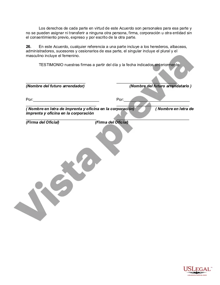 Preview Contrato de Arrendamiento a Inquilino en Futuro Centro Comercial