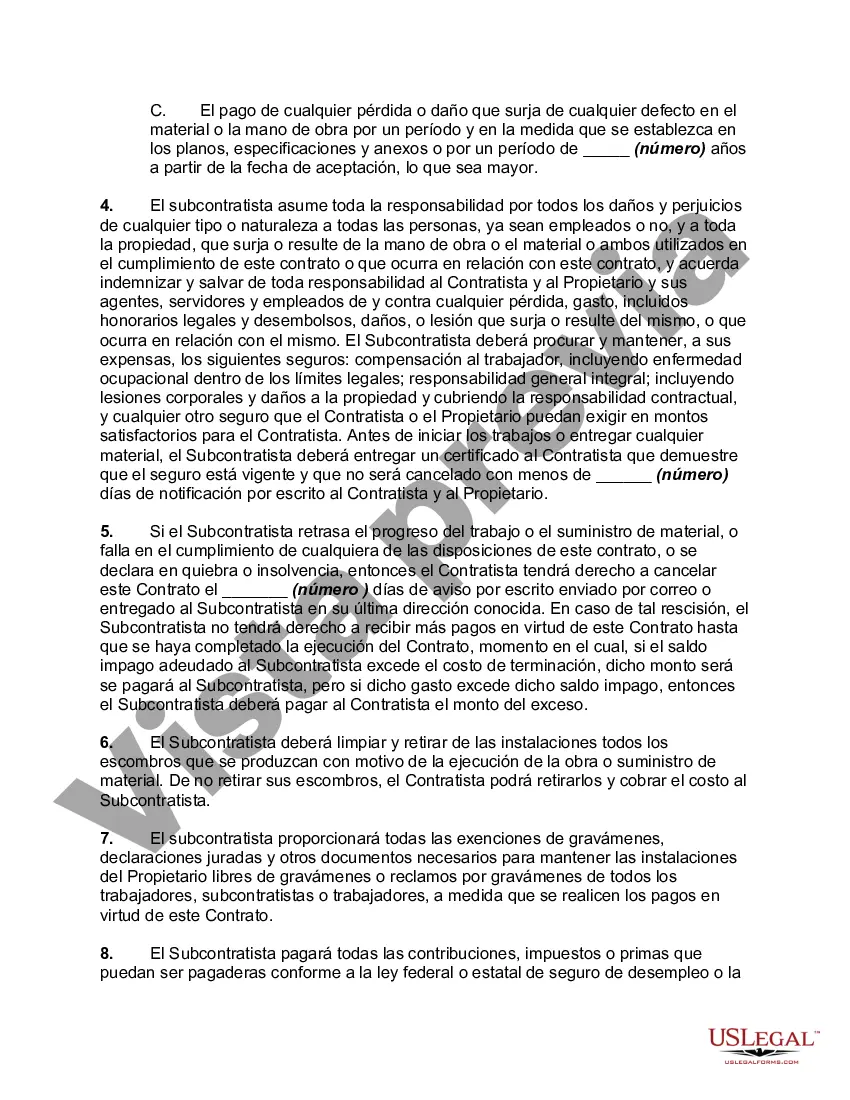 Preview Orden de compra de mano de obra y materiales para subcontratista
