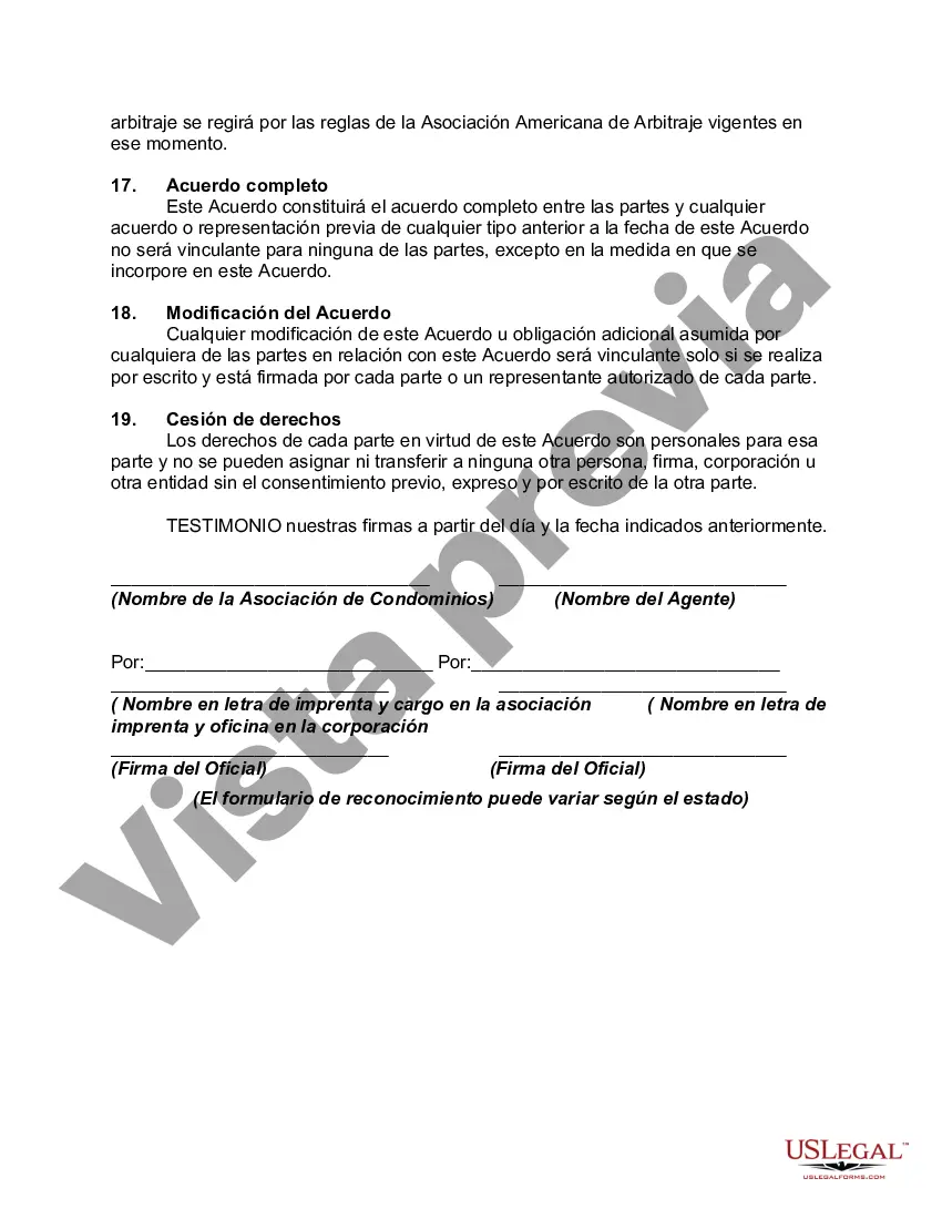 Preview Acuerdo de Administración entre la Asociación de Condóminos y la Administración