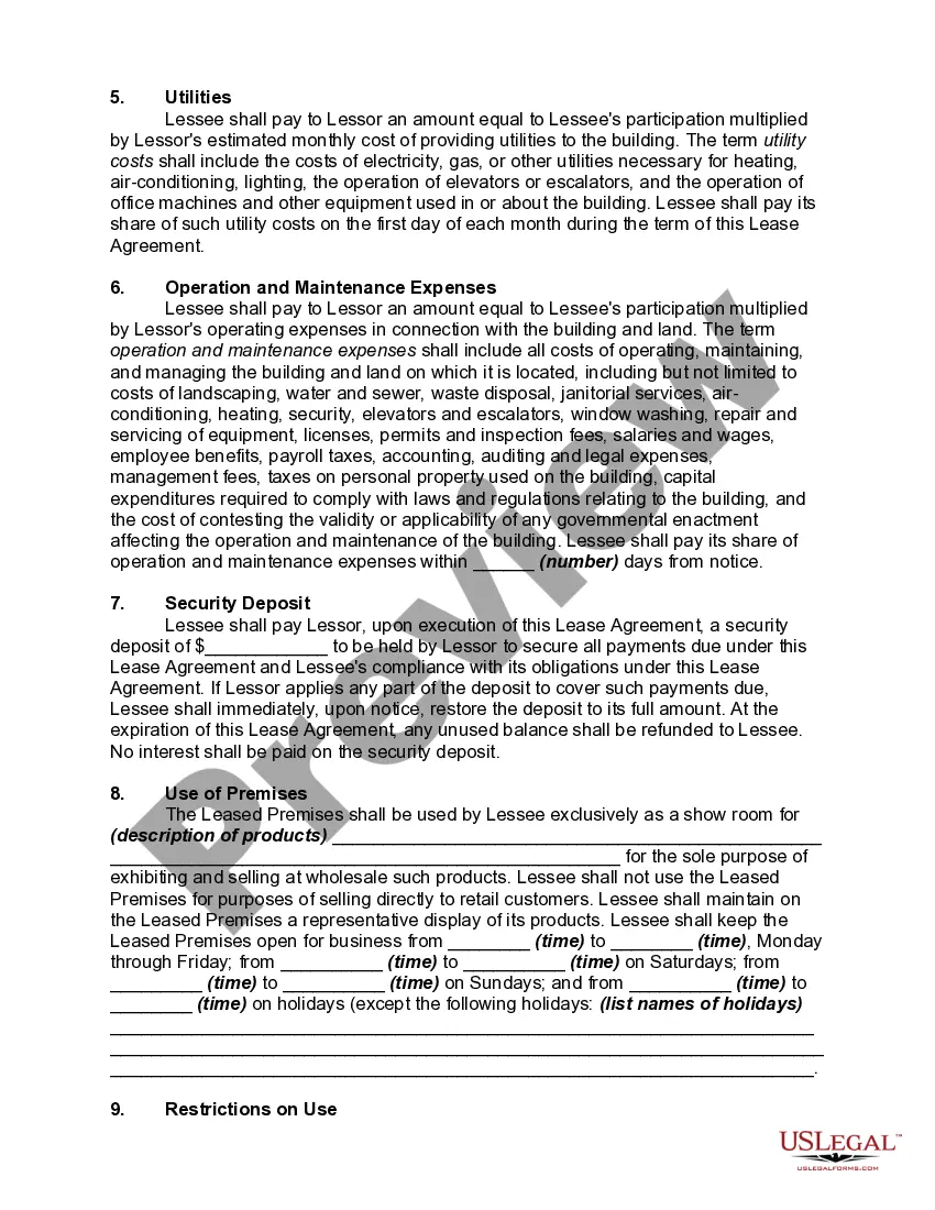 Preview Lease of Showroom