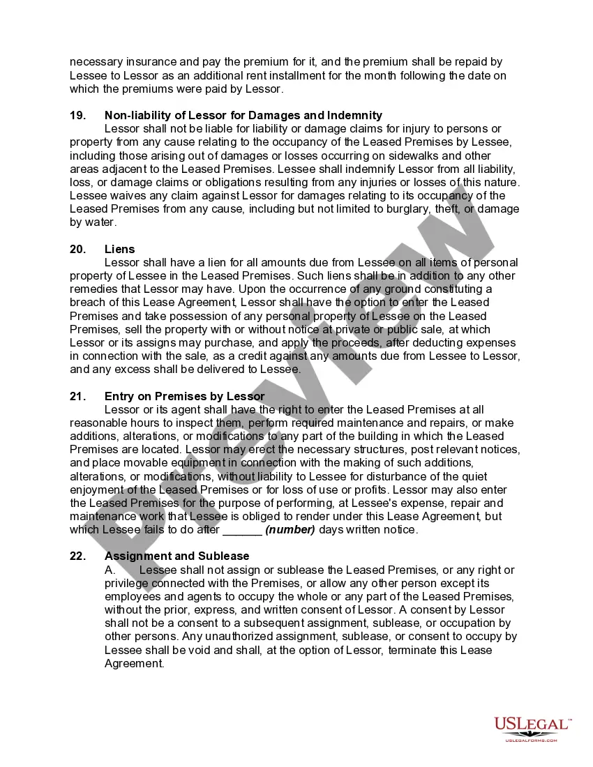 Preview Lease of Showroom