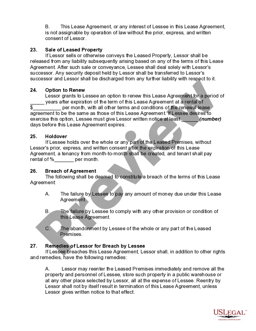 Preview Lease of Showroom