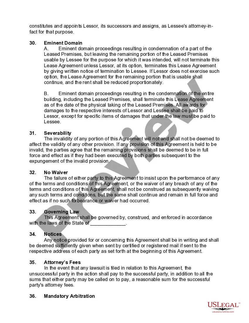 Preview Lease of Showroom