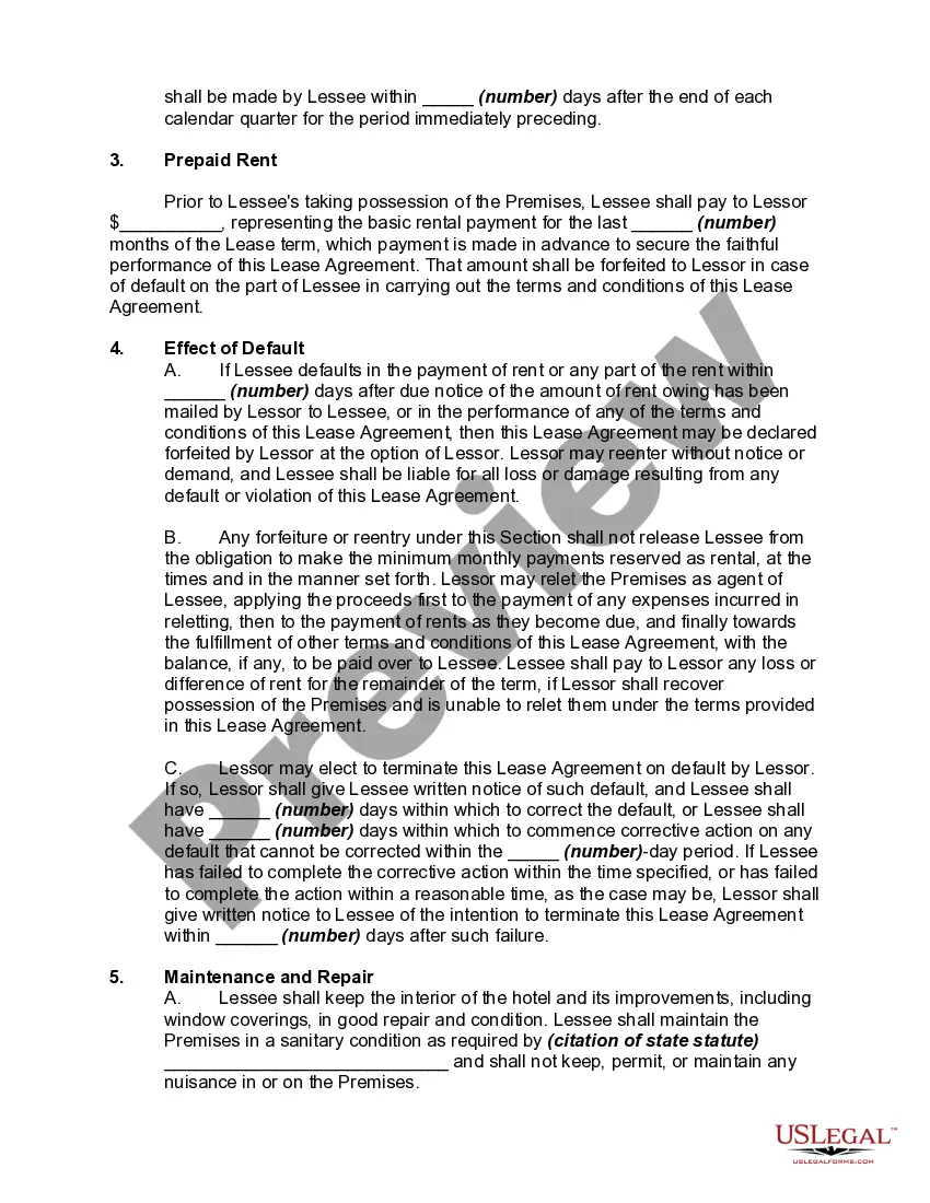 Preview Lease of Hotel