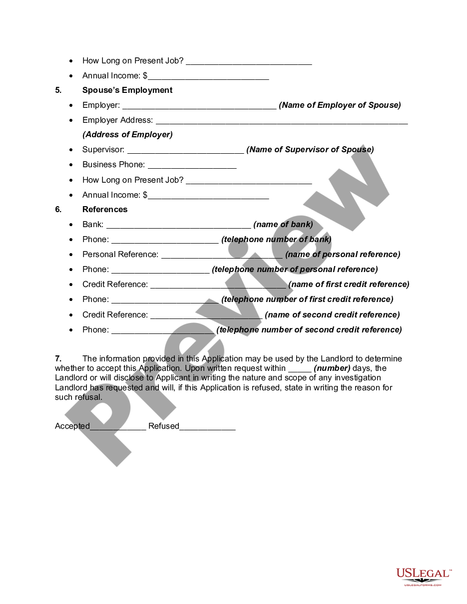 page 1 Application to Lease an Apartment with Payment of First Month's Rent as Deposit preview