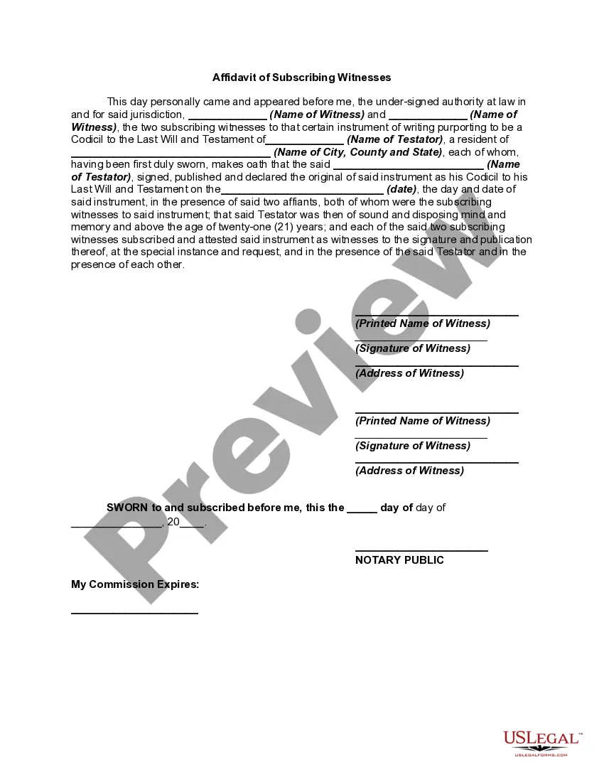 Preview Changing Will with Codicil Substituting New Provisions