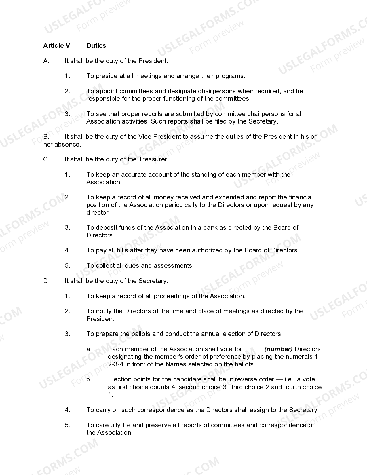 Bylaws of Unincorporated Association of Subdivision Residents Sample