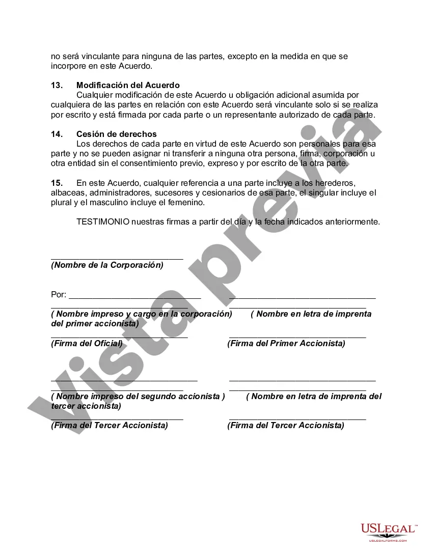 Preview Acuerdo de Compra-Venta entre Accionistas de Sociedad Anónima Cerrada