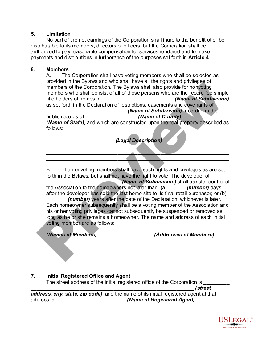 Kings New York Articles Of Incorporation Of Homeowners Association Us Legal Forms 4550