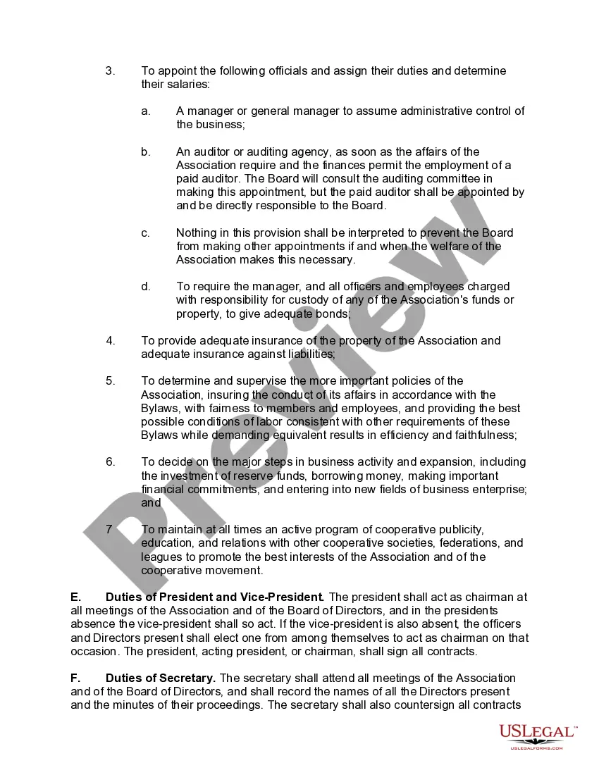 Preview Bylaws of a Cooperative Association of Consumers