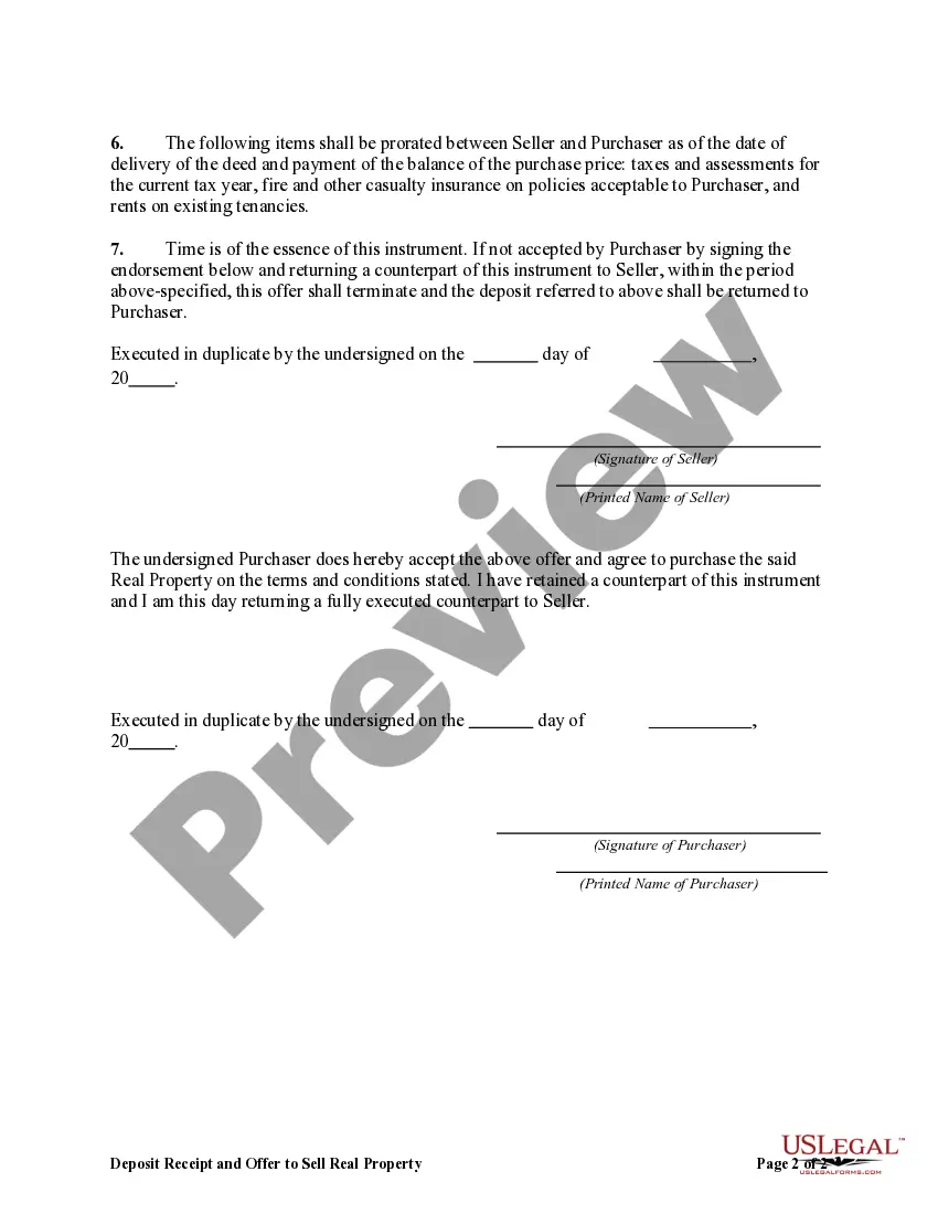 Get Deposit Receipt and Offer to Sell Real Property by Seller Acting Without Broker with Acceptance Preview Deposit Receipt and Offer to Sell Real Property by Seller Acting Without Broker with Acceptance
