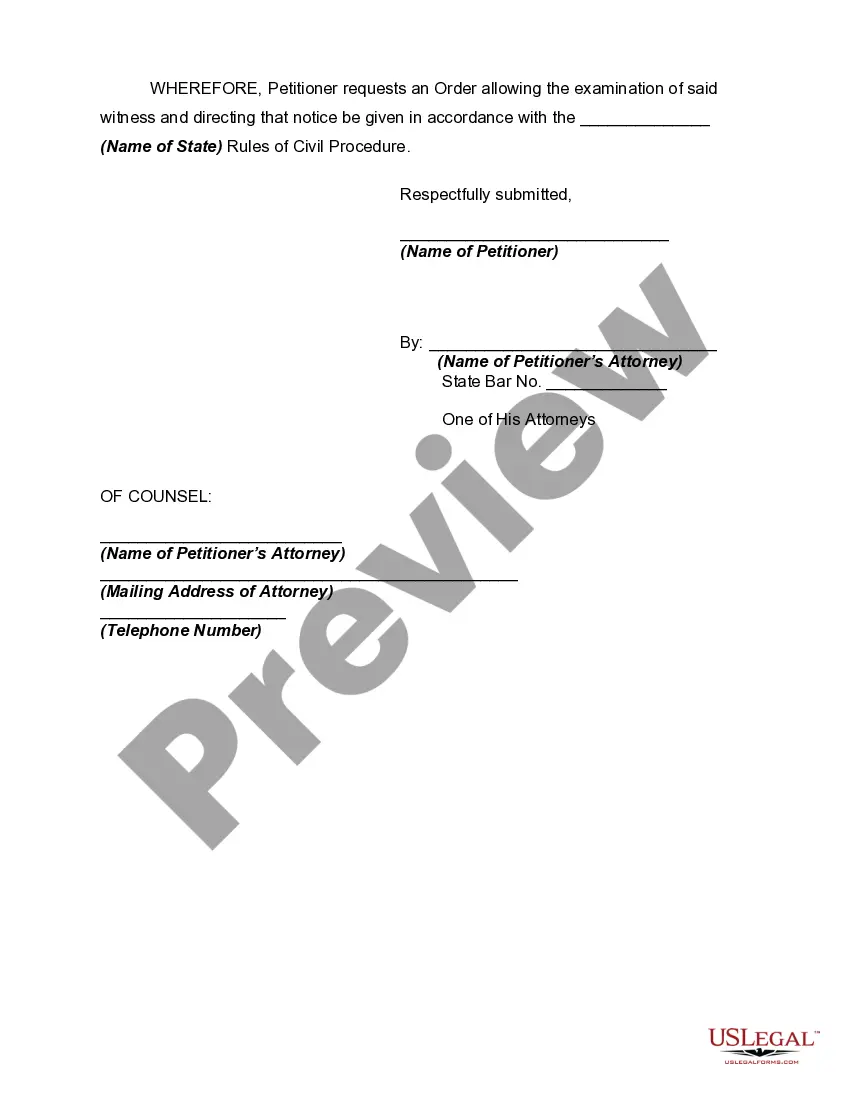 Get Petition to Perpetuate Testimony when No Action Pending Preview Petition to Perpetuate Testimony when No Action Pending