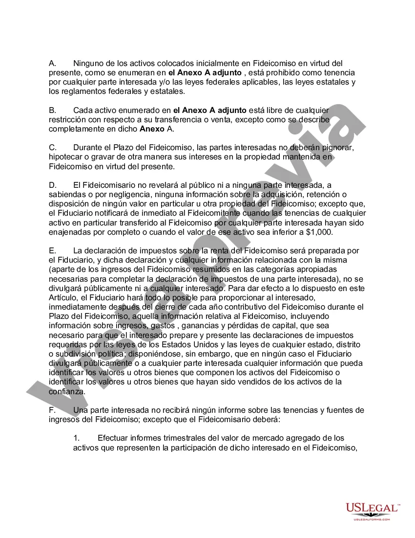 Preview Acuerdo de Fideicomiso Ciego para Individuo Privado en Oposición al Gobierno