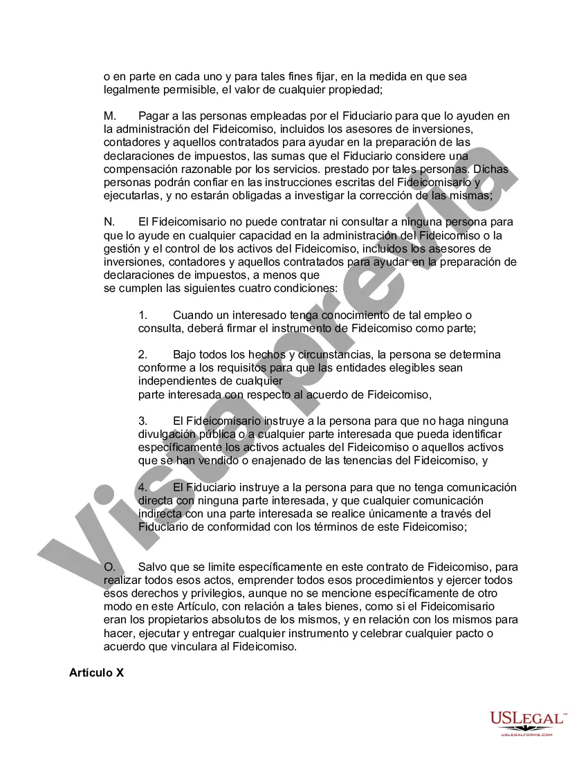 Preview Acuerdo de Fideicomiso Ciego para Individuo Privado en Oposición al Gobierno