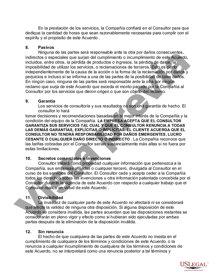 Preview Acuerdo con el consultor para proporcionar servicios de soporte de software
