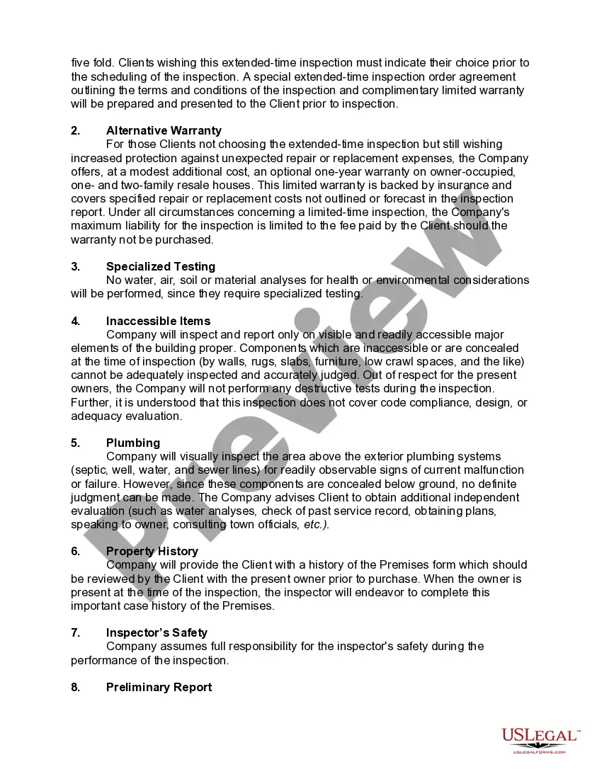 Get Building Inspection Agreement Preview Building Inspection Agreement