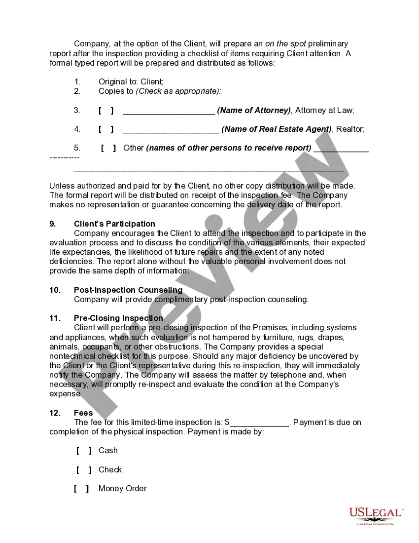 Get Building Inspection Agreement Preview Building Inspection Agreement