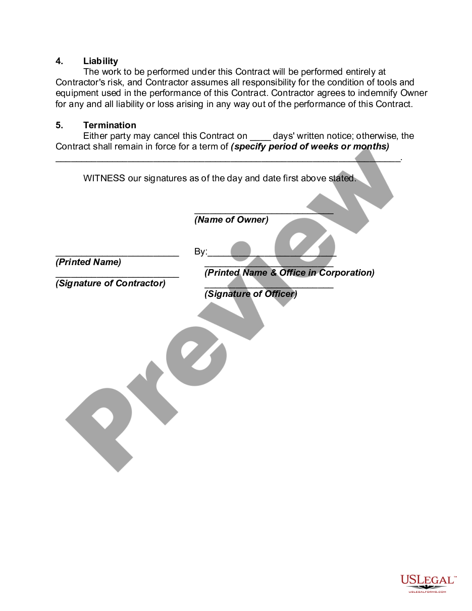 page 1 Agreement to Perform Farmhand Services including Operating Farm Machinery and Maintenance of Farm Equipment preview