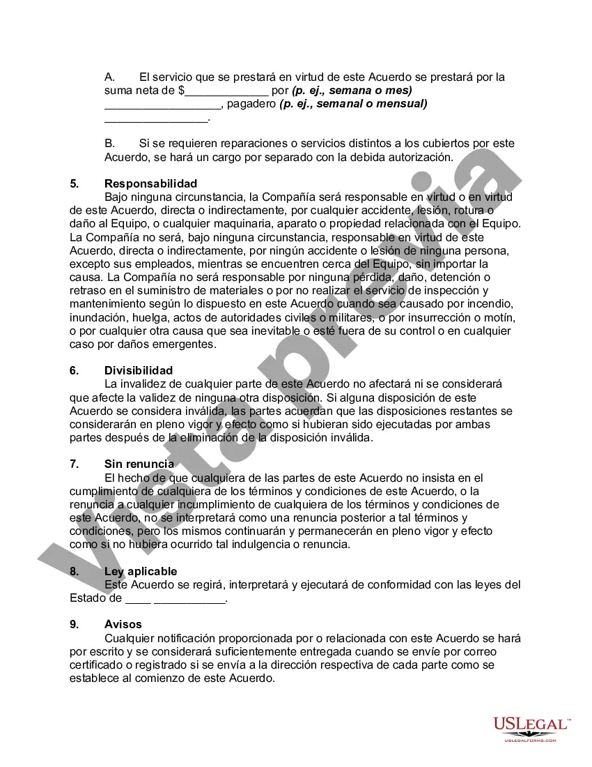 Preview Modelo General de Contrato de Inspección y Mantenimiento