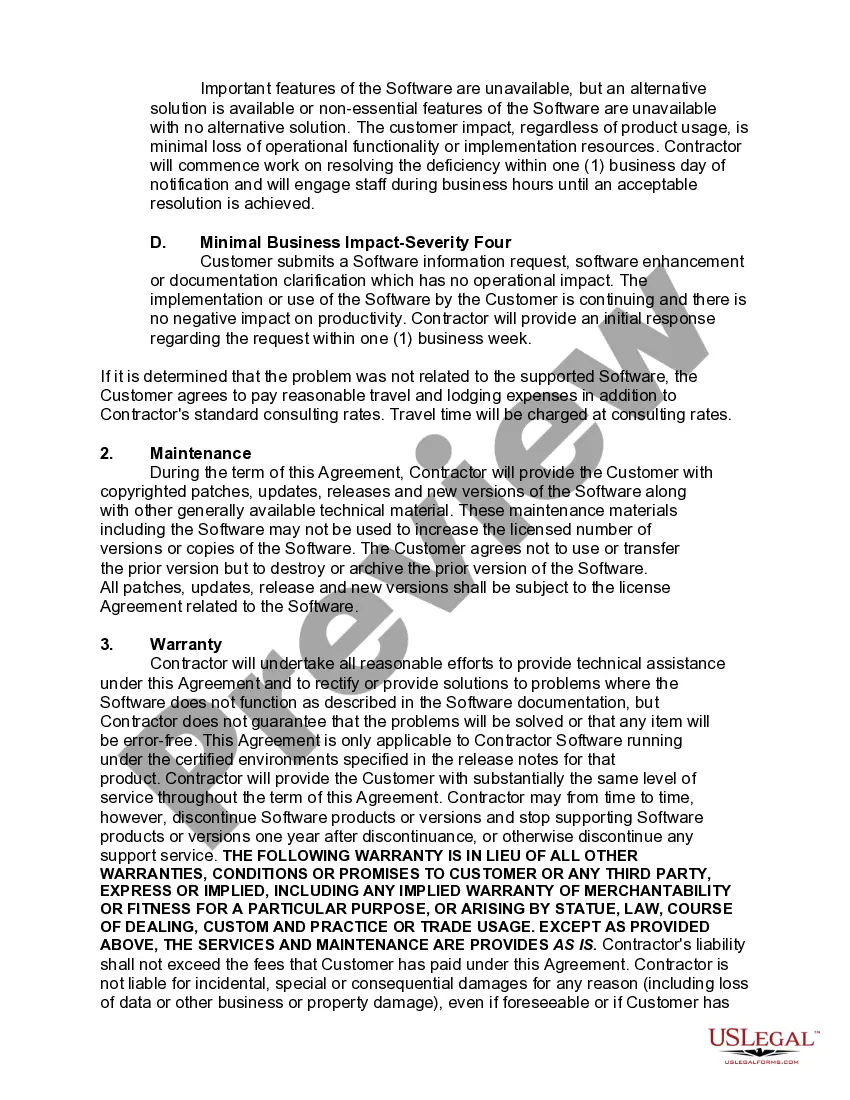 Get Software Maintenance and Technical Support Agreement Preview Software Maintenance and Technical Support Agreement