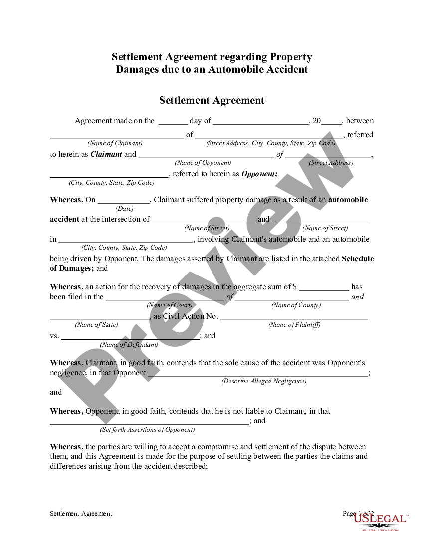 Car Accident Settlement Agreement Template