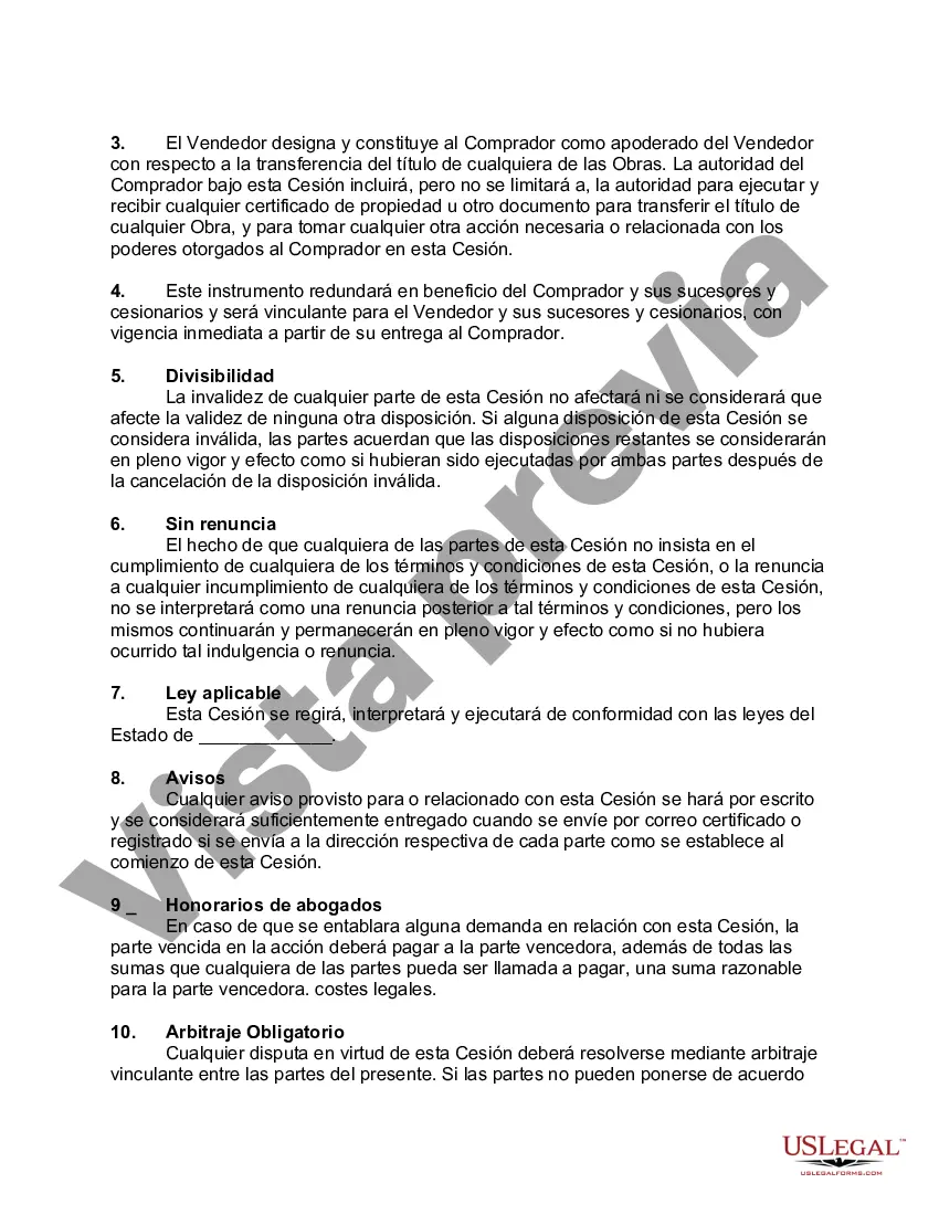 Preview Cesión de derechos de autor a obras múltiples en virtud de la compra de activos