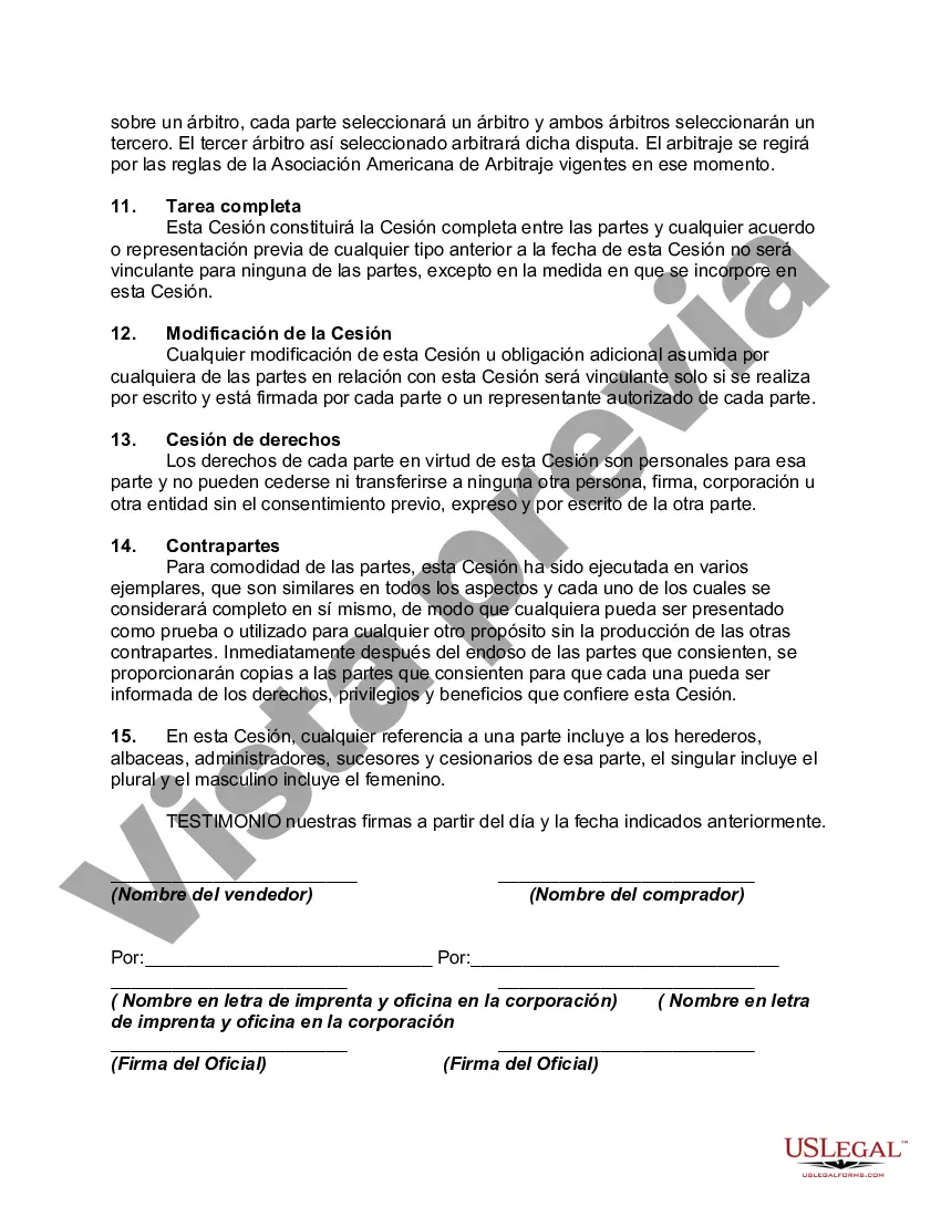 Preview Cesión de derechos de autor a obras múltiples en virtud de la compra de activos