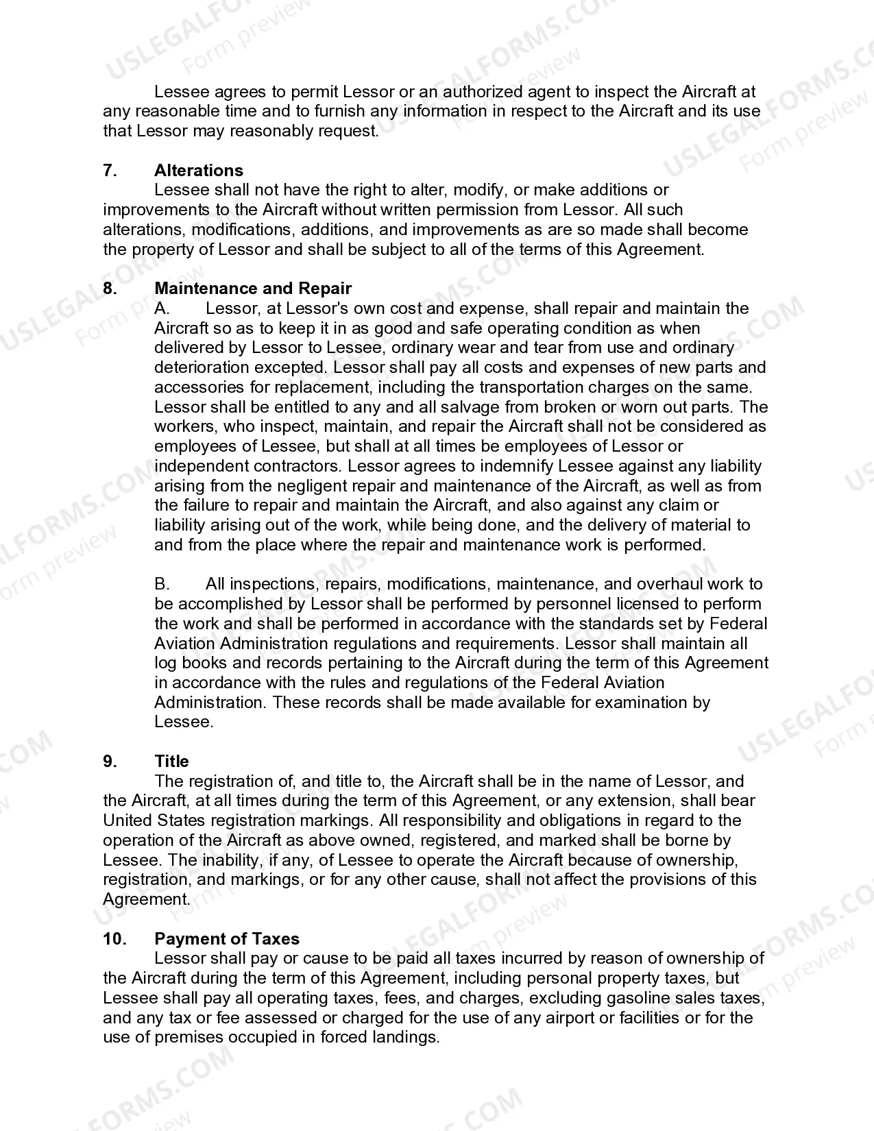 Preview Aircraft Lease Agreement with Lessee to Supply New Engine in Exchange for Flight Hours and take a Security Interest in Engine