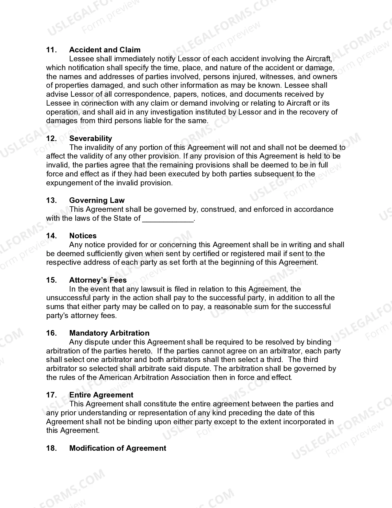 Preview Aircraft Lease Agreement with Lessee to Supply New Engine in Exchange for Flight Hours and take a Security Interest in Engine
