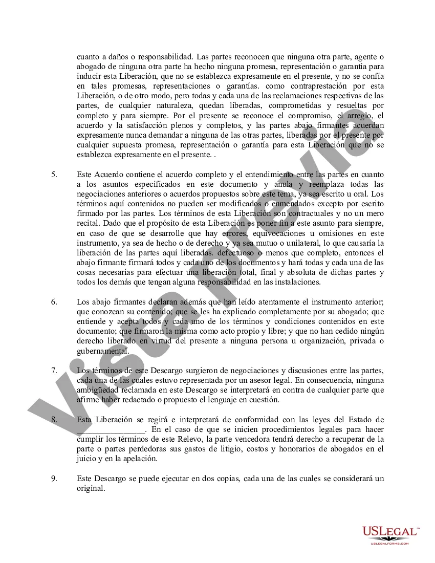 Preview Acuerdo de conciliación y liberación de reclamaciones - Litigios - Incumplimiento de contrato