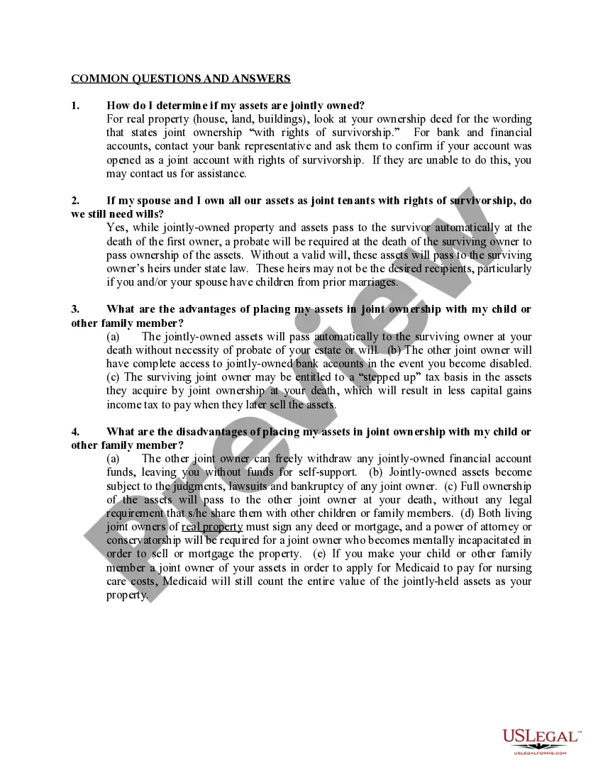 Get FAQs for Joint Ownership of Property Preview FAQs for Joint Ownership of Property