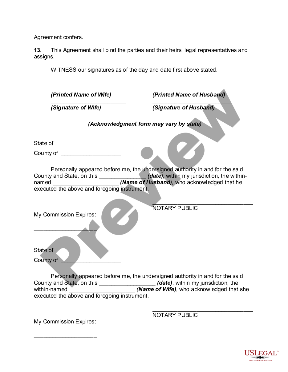 page 2 Antenuptial or Prenuptial Agreement with Release of Rights of Husband in Property of Wife preview