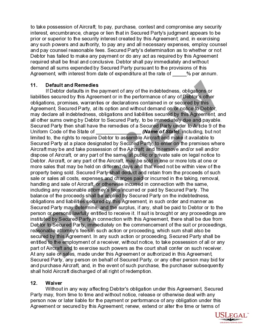 Get Security Agreement Regarding Aircraft and Equipment Preview Security Agreement Regarding Aircraft and Equipment