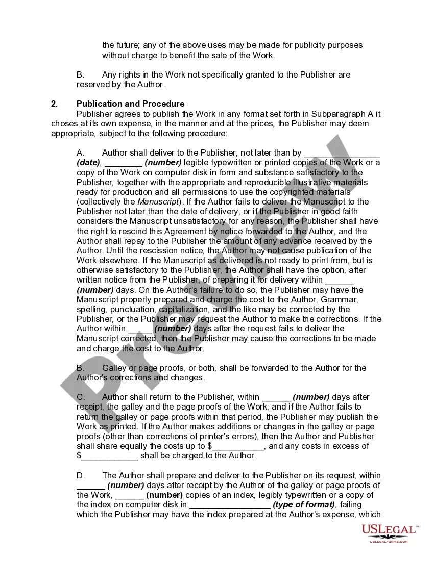 Get Publishing Contract Including Right to License Work in Book Form as well as Media other than Book Form Preview Publishing Contract Including Right to License Work in Book Form as well as Media other than Book Form