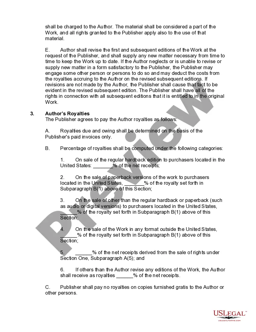 Get Publishing Contract Including Right to License Work in Book Form as well as Media other than Book Form Preview Publishing Contract Including Right to License Work in Book Form as well as Media other than Book Form