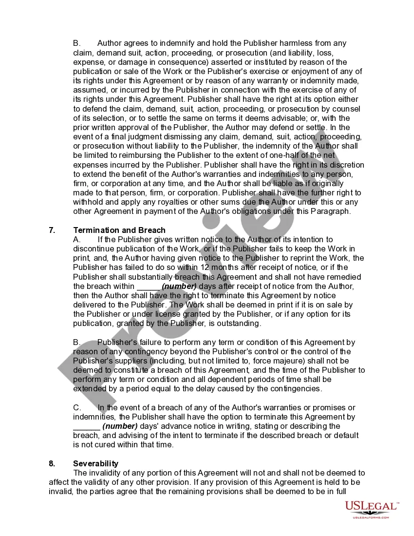 Get Publishing Contract Including Right to License Work in Book Form as well as Media other than Book Form Preview Publishing Contract Including Right to License Work in Book Form as well as Media other than Book Form