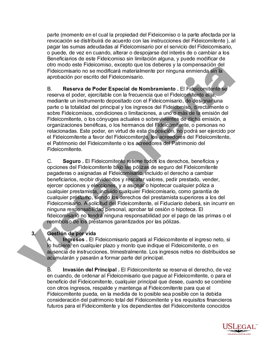 Preview Fideicomiso de deducción marital - Fideicomiso A y Fideicomiso de derivación B