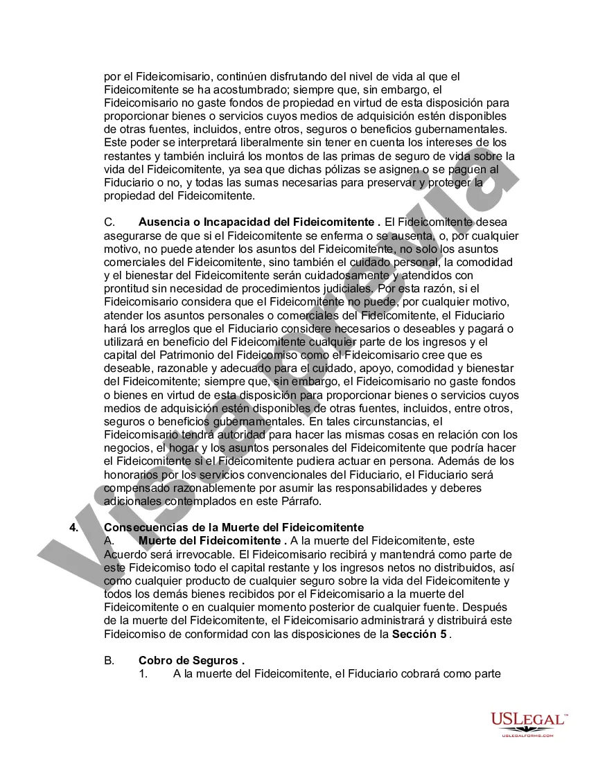 Preview Fideicomiso de deducción marital - Fideicomiso A y Fideicomiso de derivación B