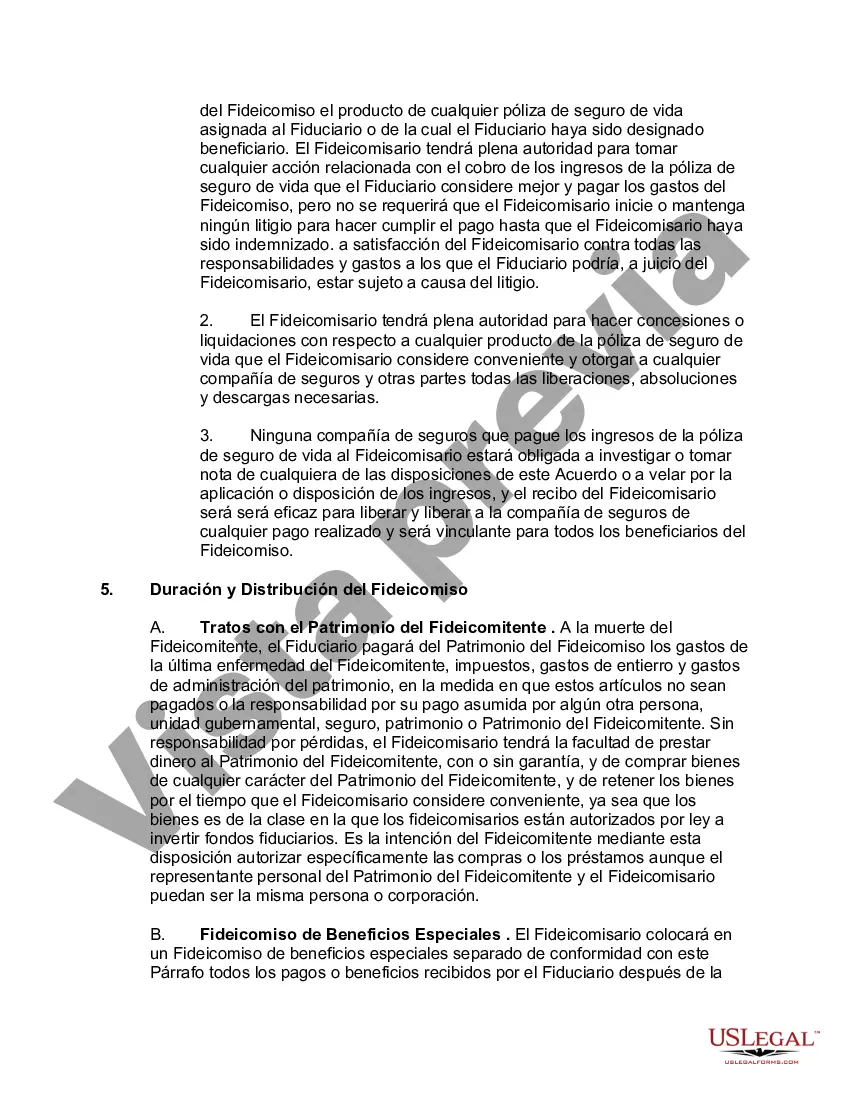 Preview Fideicomiso de deducción marital - Fideicomiso A y Fideicomiso de derivación B