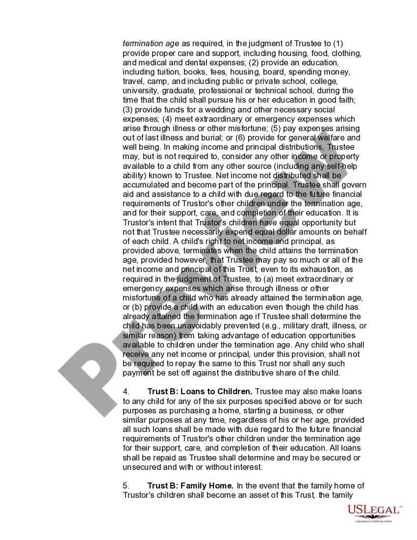 Get Marital Deduction Trust - Trust A and Bypass Trust B Preview Marital Deduction Trust - Trust A and Bypass Trust B