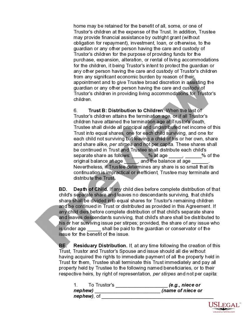 Get Marital Deduction Trust - Trust A and Bypass Trust B Preview Marital Deduction Trust - Trust A and Bypass Trust B
